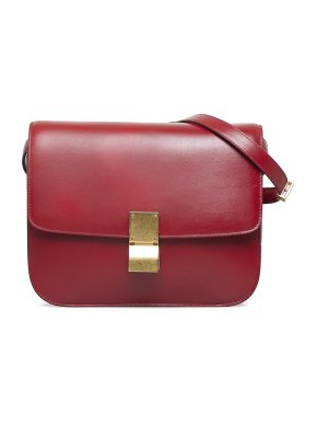 Celine Red Leather Medium Box Bag