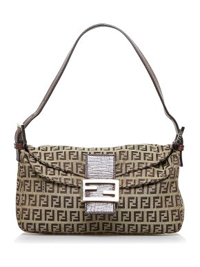 Fendi Zucchino Double Flap Baguette