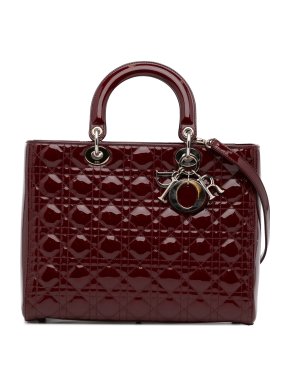 Patent Cannage Large Lady Dior Tote Bag