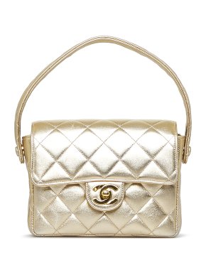 Chanel Gold Lambskin Quilted CC Mini Bag
