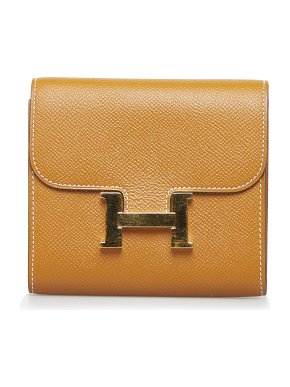 Hermes Gold Epsom Constance Compact Wallet