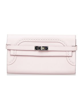 Hermes Rose Sakura Swift Ghillies Kelly Wallet
