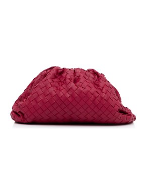 Bottega Veneta Red Intrecciato The Pouch Clutch Bag