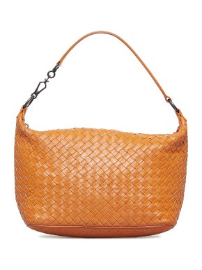 Bottega Veneta Orange Nappa Intrecciato Shoulder Bag