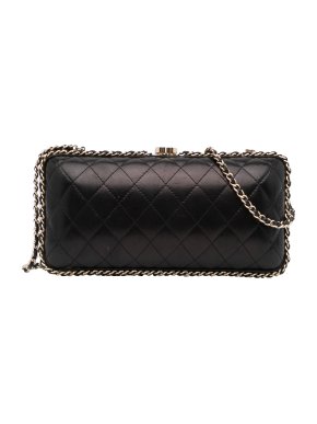 Chanel Lambskin Quilted Chain Around Clutch Bag