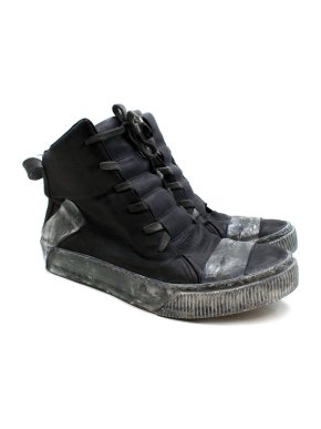 Boris Bidjan Saberi High Bamba1 Distressed Sneakers