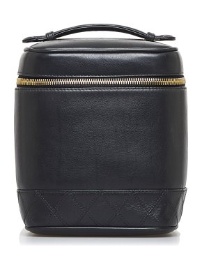 Chanel Black Lambskin Quilted CC Vanity Bag