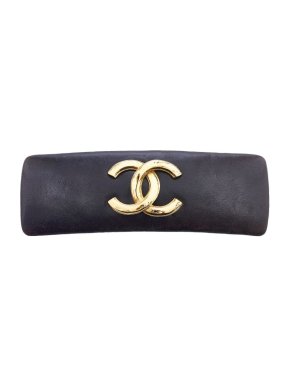 Chanel Leather CC Hair Barrette