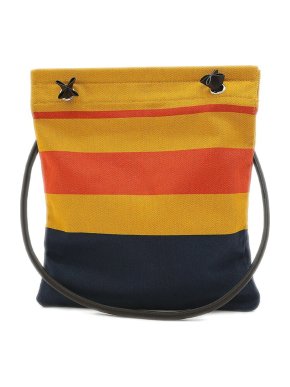 Hermes Aline Rocabar Striped Canvas Tote Bag