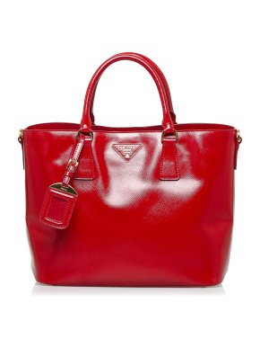 Prada Saffiano Vernice Open Tote Bag