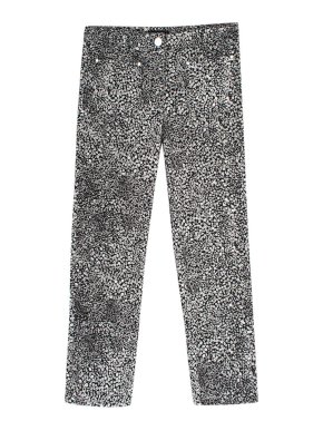 Chanel CC Floral Printed Black Cotton Jeans