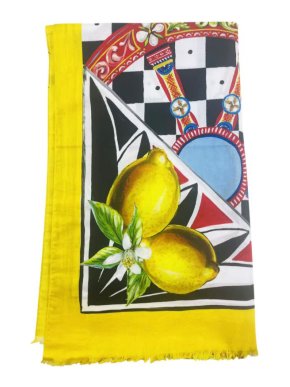 Dolce & Gabbana Sicily Caretto Lemon Printed Beach Cover Up