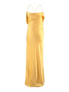 Michelle Mason Yellow Midi Silk Dress