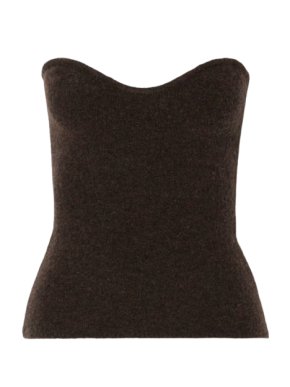 Nanushka Meo Strapless Wool-Blend Bouclé Top