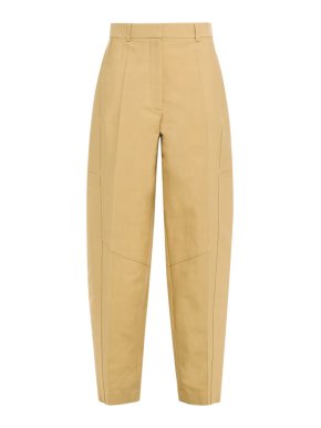 Victoria Beckham Cotton Blend Tapered Leg Trousers