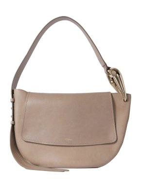 Chloe Motty Grey Kiss Leather Shoulder Bag