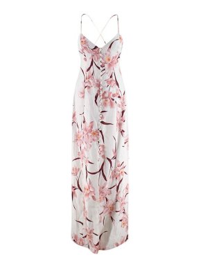 Zimmermann Corsage Slip Ivory Peach Orchid Linen Dress