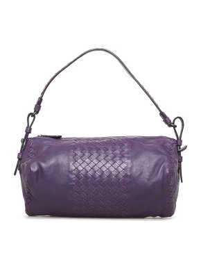 Bottega Veneta Purple Nappa Intrecciato Shoulder Bag