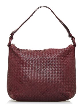 Bottega Veneta Red Nappa Intrecciato Shoulder Bag