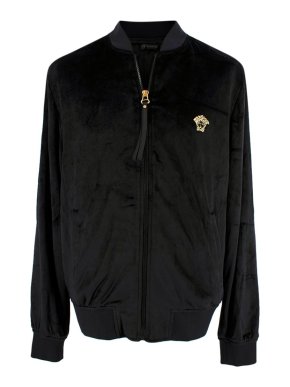 Versace Velour Medusa Taylor Black Track Jacket