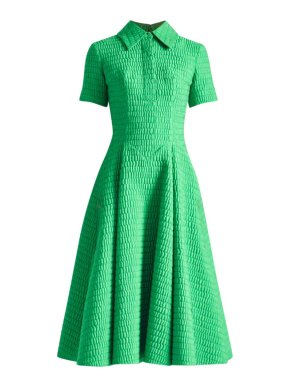 Emilia Wickstead Jody Green Jacquard Collared Midi Dress