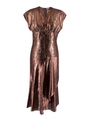 Lanvin Metallic Silk Midi Dress