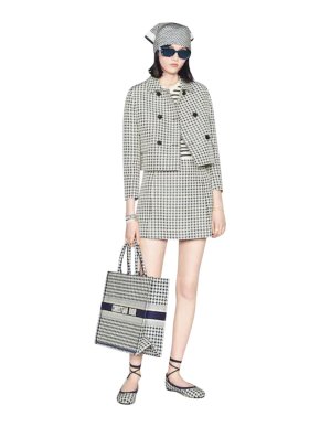 Dior Cruise '22 Houndstooth Double Breasted Jacket and Skirt