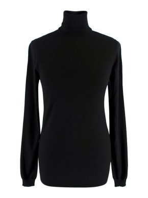 Brunello Cucinelli Black Fine Cashmere Turtle Neck Jumper