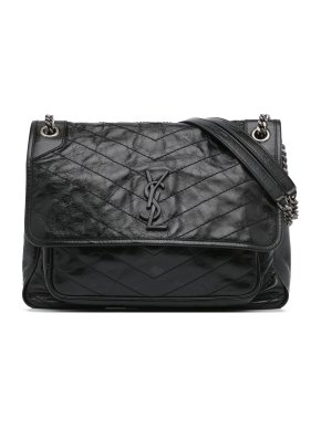 Saint Laurent Niki Medium Crinkled Leather Shoulder Bag
