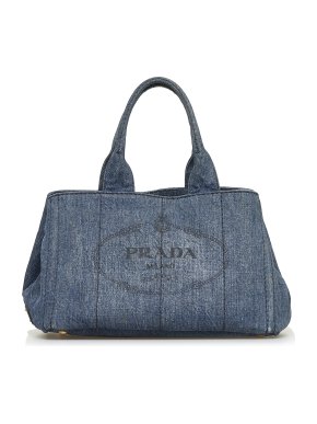 Prada Canapa Logo Canvas Tote Bag