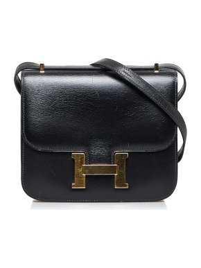 Hermes Black Box Calfskin Mini Constance GHW
