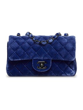 Chanel Velvet Quilted Mini Single Flap Bag