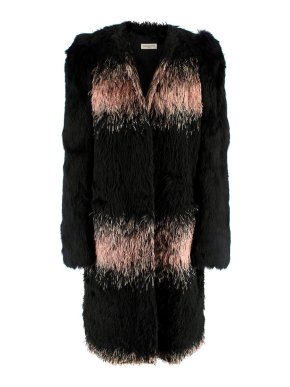 Dries Van Noten Faux Feather & Rabbit Fur Coat