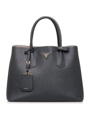 Prada Black Bibliotheque Tote Bag