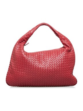 Bottega Veneta Red Nappa Intrecciato Hobo Bag