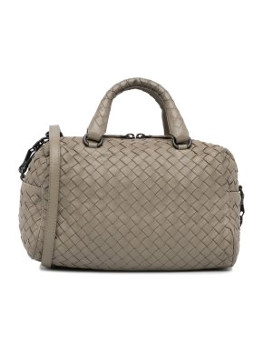 Bottega Veneta Beige Nappa Intrecciato Boston Bag