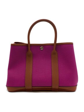 Hermes Rose Pourpre & Gold Garden Party 30 TPM PHW