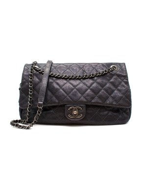 Chanel Metallic Anthracite Easy Caviar Flap Bag
