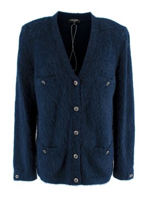Chanel Navy Blue Alpaca Cashmere Cardigan