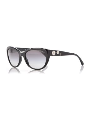 Chanel 5187-H Camellia Embellished Oversized Sunglasses