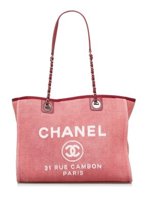 Chanel Deauville Canvas Tote Bag