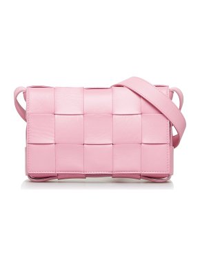 Bottega Veneta Candy Pink Intrecciato Cassette Bag
