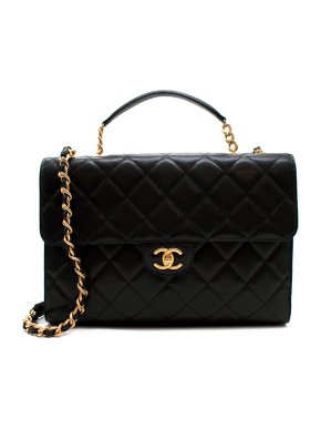 Chanel Caviar Quilted Jumbo Top Handle Satchel