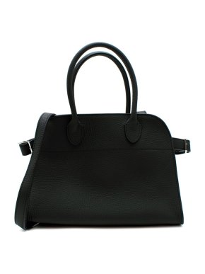 Soft Margaux 10 Black Grained Leather Tote Bag