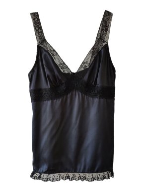 Dolce & Gabbana Black Satin Lace Trimmed Camisole