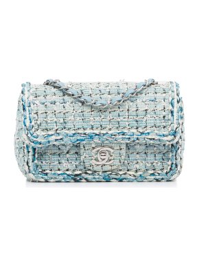 Chanel Blue Tweed CC Mini Flap Bag