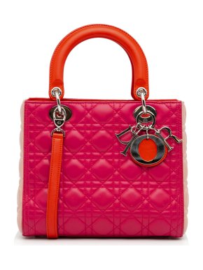 Tricolour Lambskin Cannage Medium Lady Dior Bag