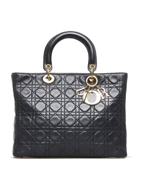 Lambskin Cannage Large Lady Dior Bag