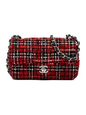 Chanel Red Tweed CC Mini Flap Bag