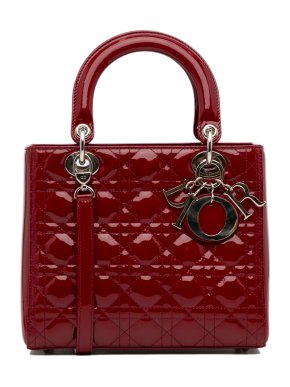 Patent Cannage Medium Lady Dior Top Handle Bag